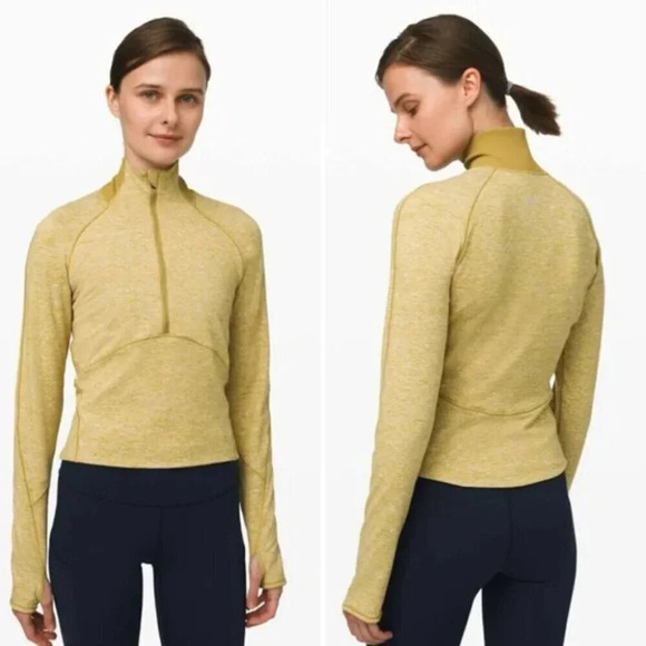 Lululemon Always Alert 1/2 Zip Jacket Sweater Heathered Grape Leaf Size 6 - Picture 2 of 9